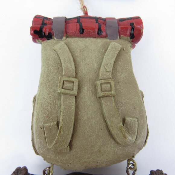 Gone Hunting Backpack Ornament Resin Christmas Red & Black Plaid Blanket - Picture 5 of 12